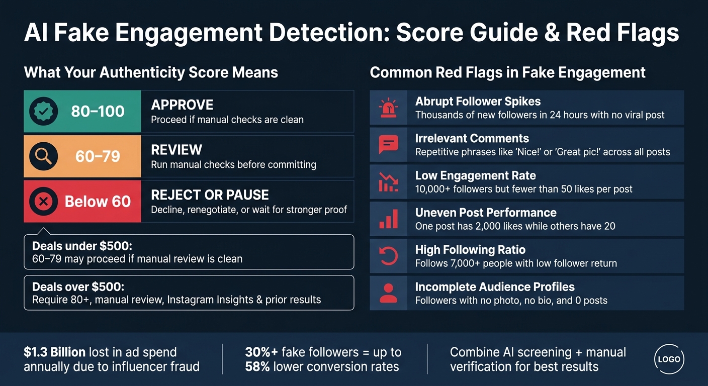 AI Fake Engagement Detection: Score Guide & Red Flags