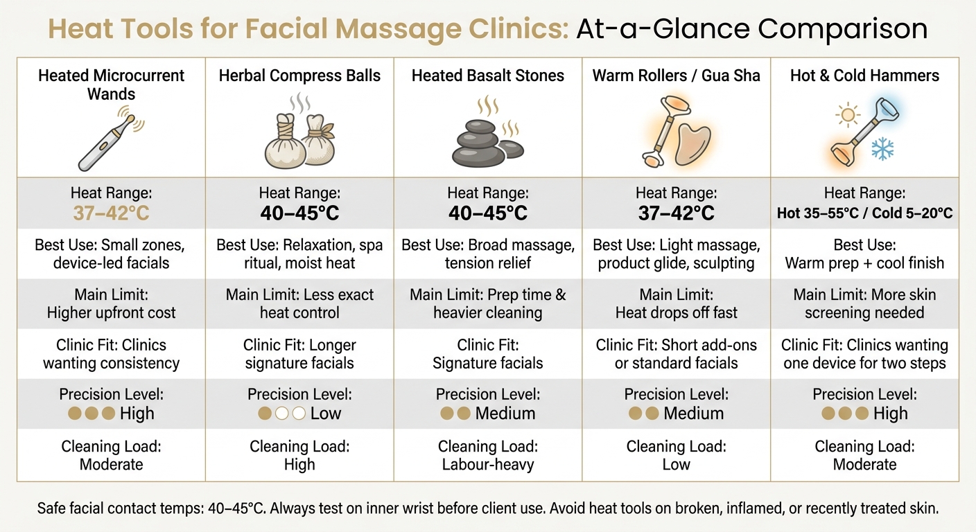 Heat Tools for Facial Massage Clinics: Quick Comparison Guide