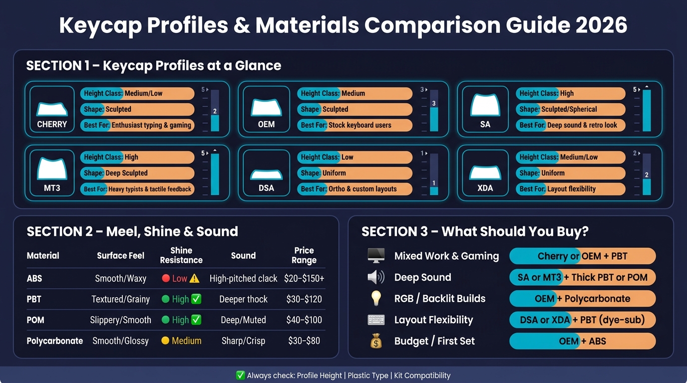 Keycap Profiles & Materials Comparison Guide 2026