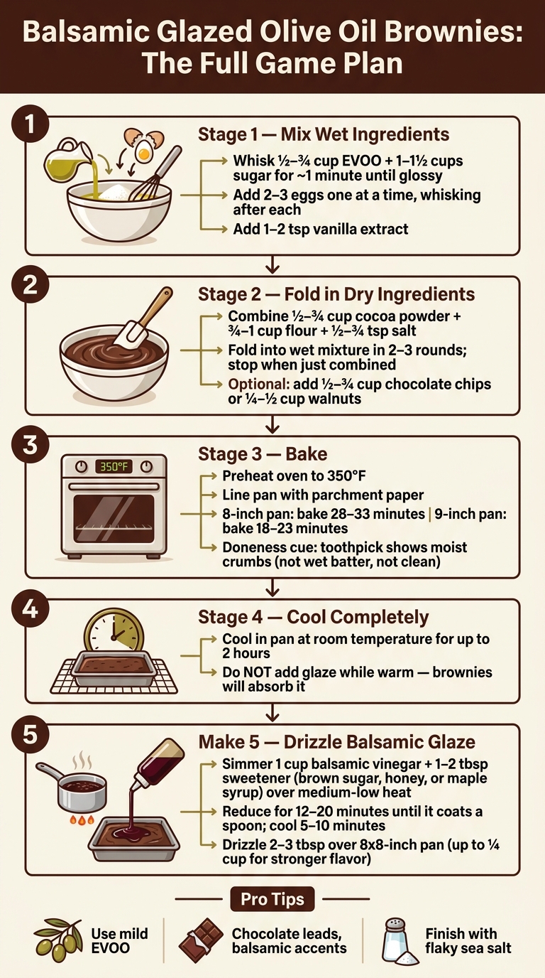 How to Make Balsamic Glazed Olive Oil Brownies: Step-by-Step