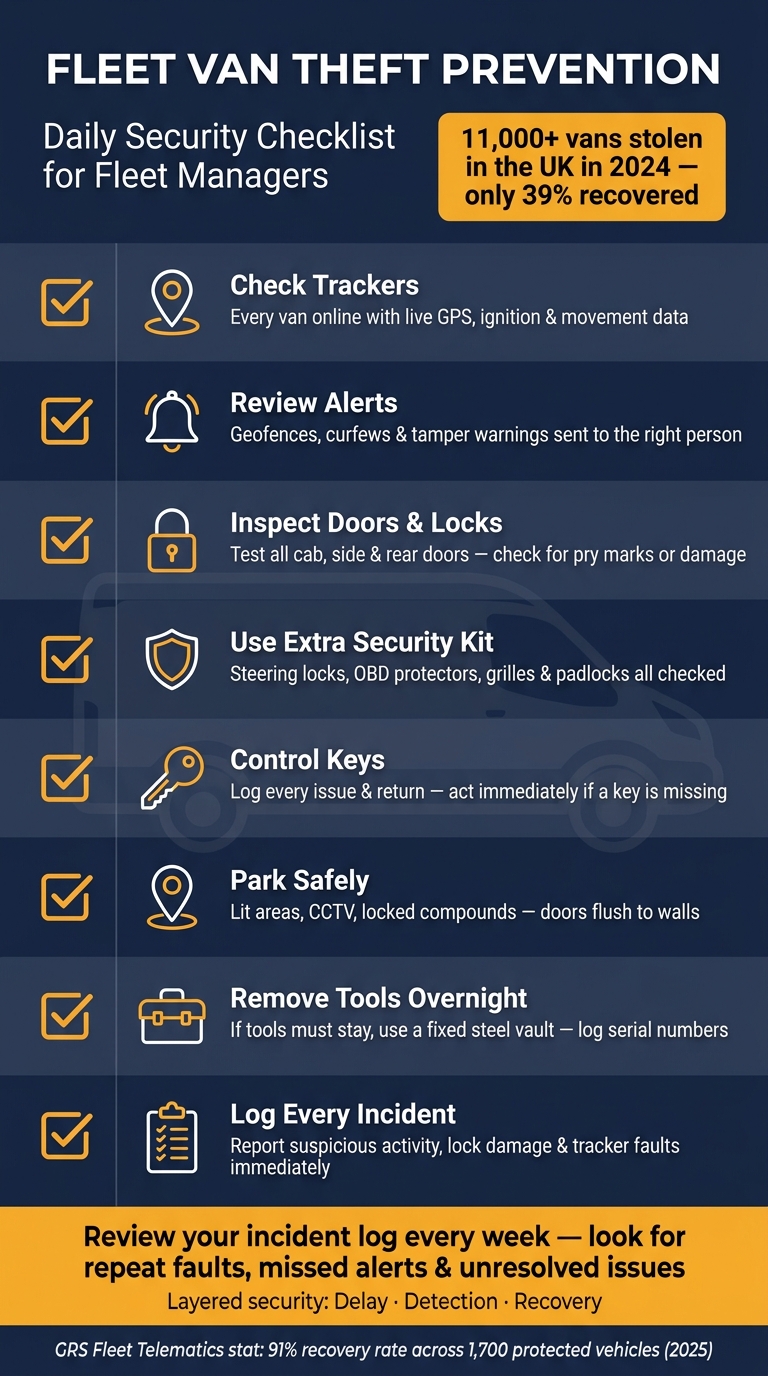 Fleet Van Theft Prevention: Daily Security Checklist
