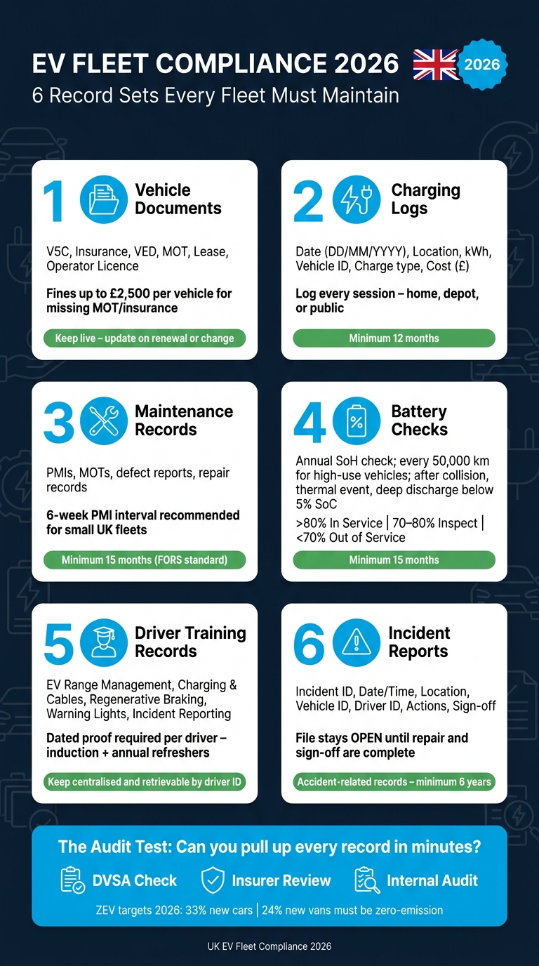 EV Fleet Compliance 2026: 6 Record Sets & Retention Rules