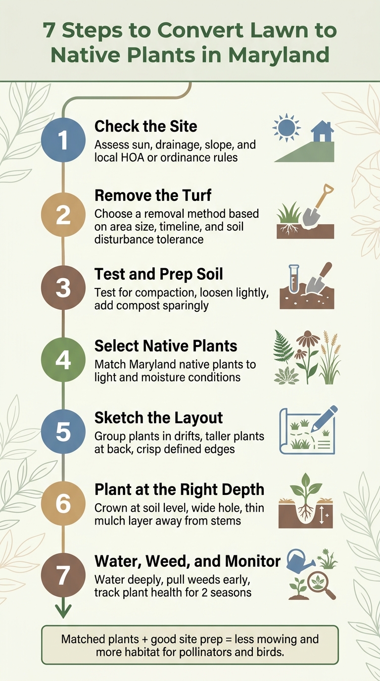 7 Steps to Convert Lawn to Native Plants in Maryland