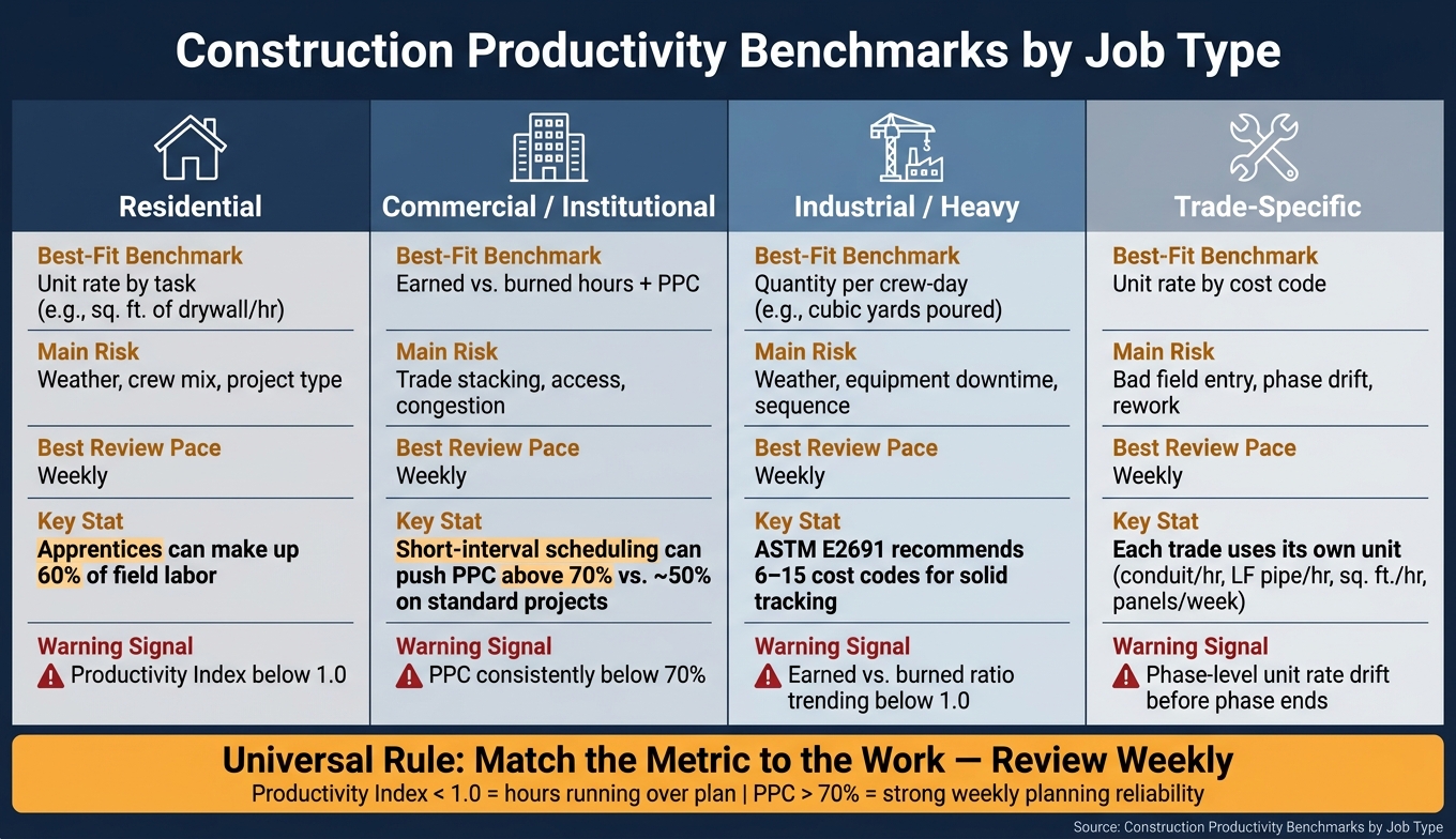 Construction Productivity Benchmarks by Job Type