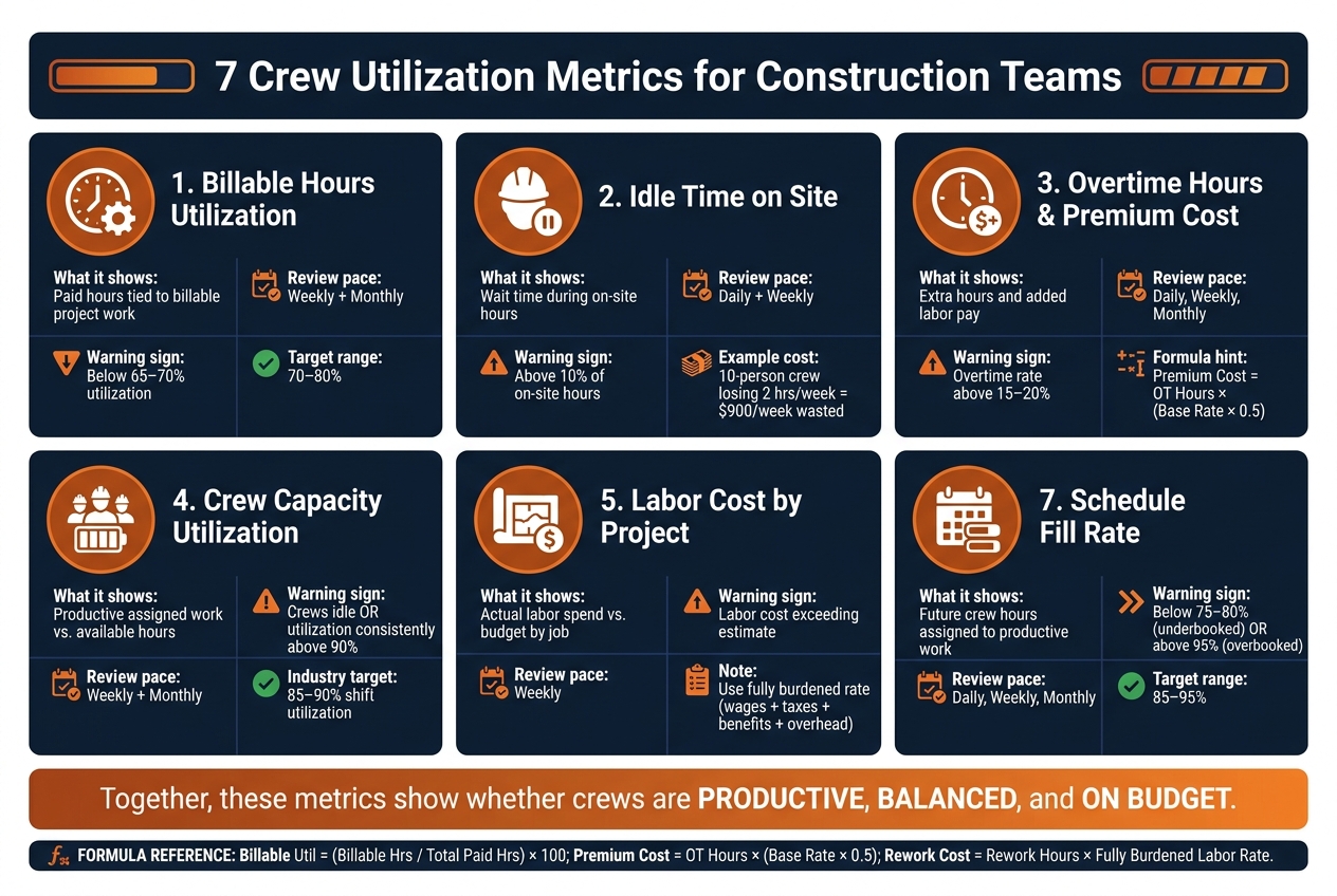 7 Crew Utilization Metrics for Construction Teams