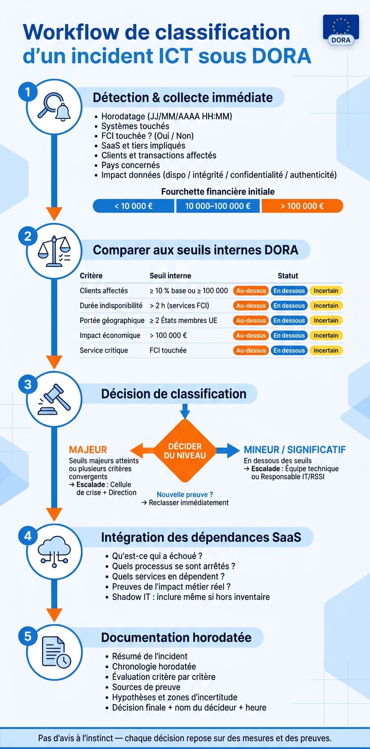DORA ICT incident classification workflow