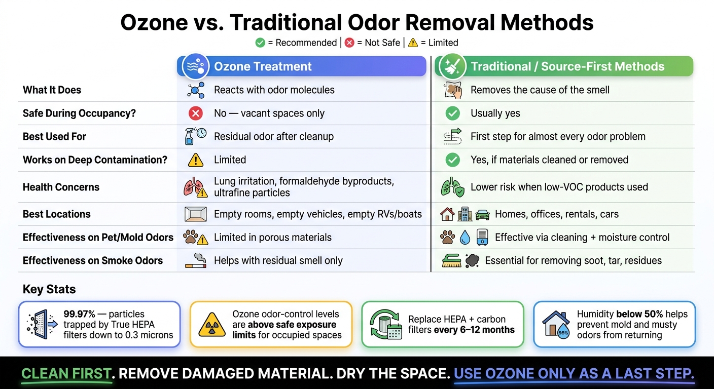 Ozone vs. Traditional Odor Removal: Effectiveness, Safety & Best Use