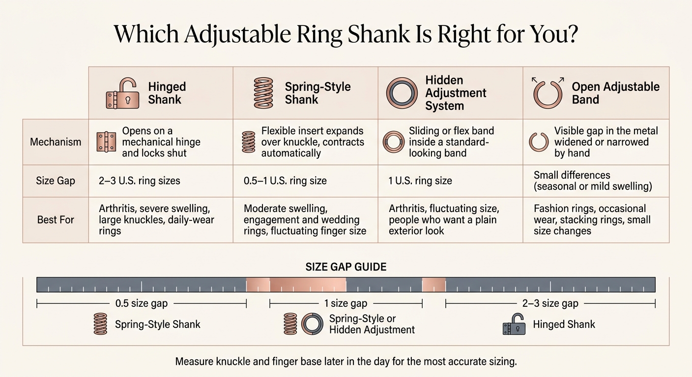 Adjustable Ring Shank Types: Which One Fits Your Knuckle?