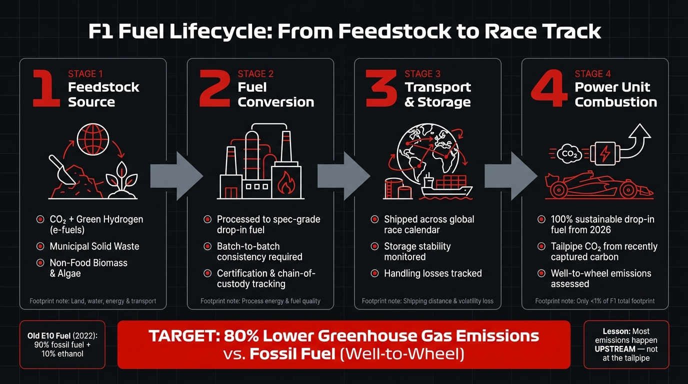 F1 Fuel Lifecycle: From Feedstock to Race Track