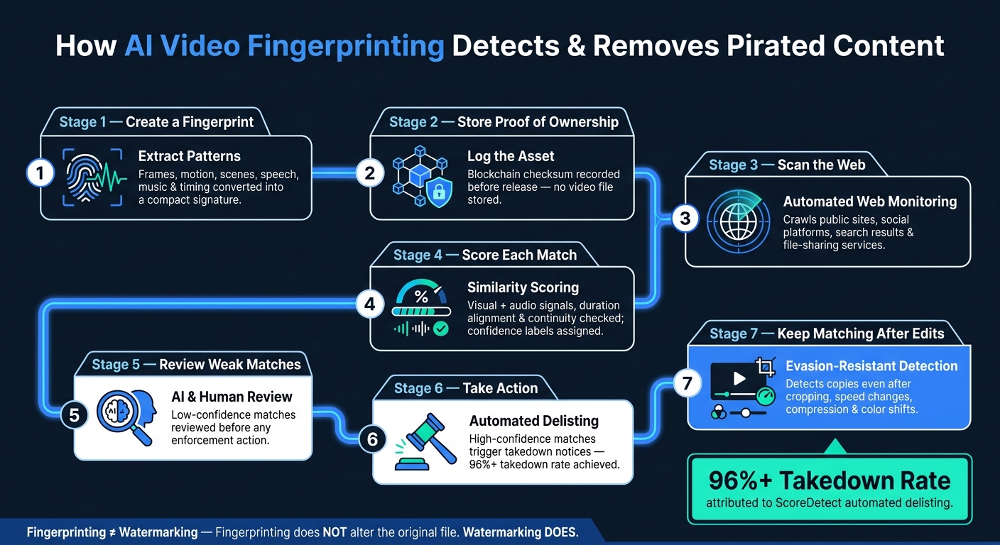 How AI Video Fingerprinting Detects & Removes Pirated Content