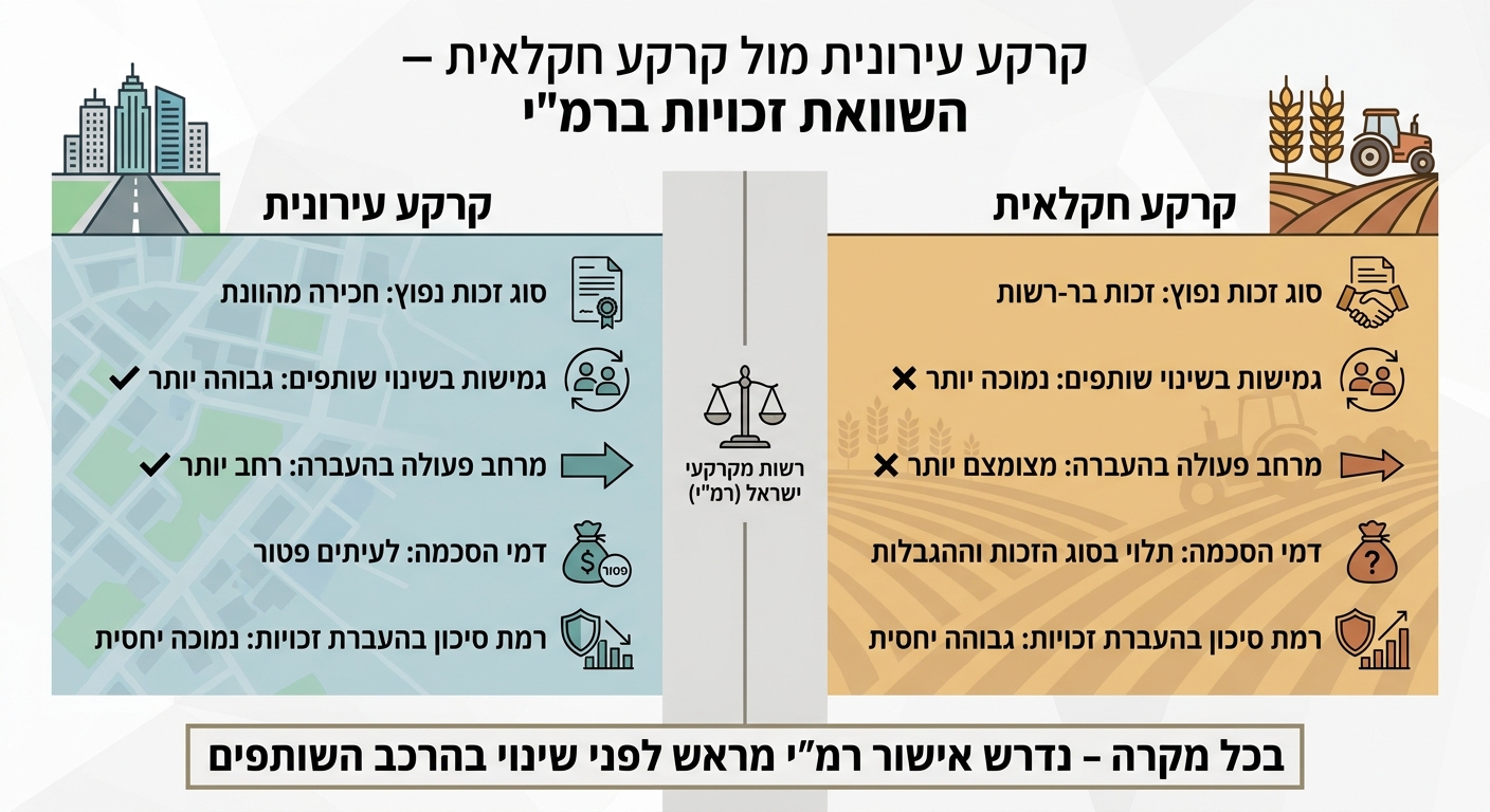 קרקע עירונית מול קרקע חקלאית ברמ
