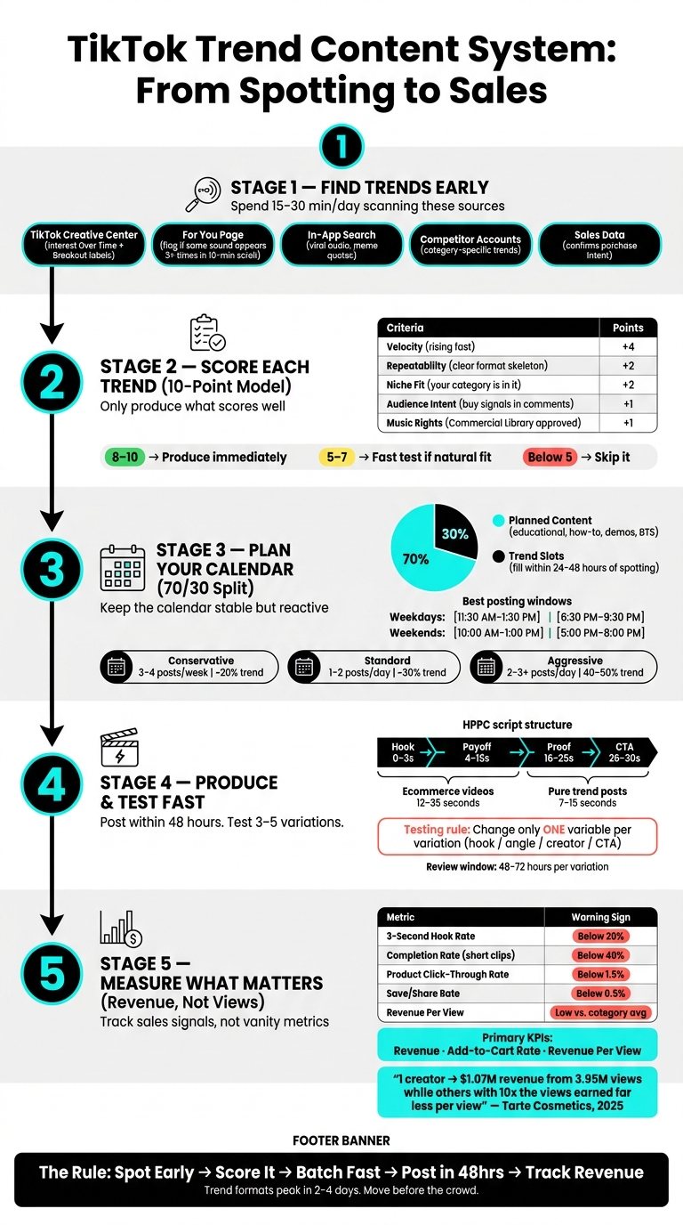 TikTok Trend Content System: From Spotting to Sales
