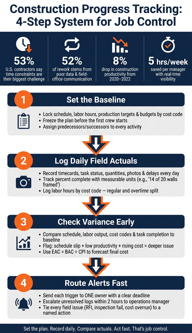 Construction Progress Tracking: 4-Step System for Job Control
