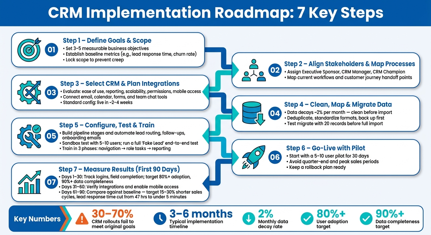 CRM Implementation Roadmap: 7 Steps to a Successful Rollout