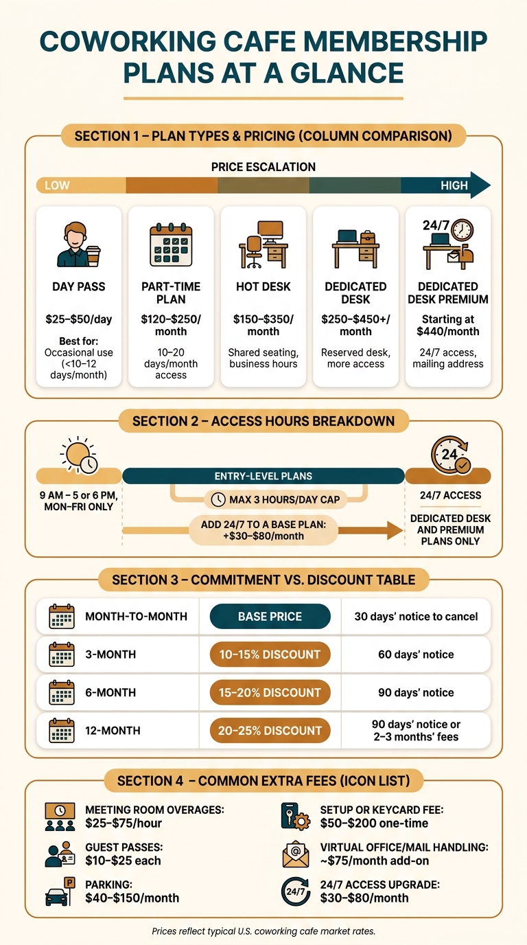 Coworking Cafe Membership Plans: Cost, Access & Features Compared