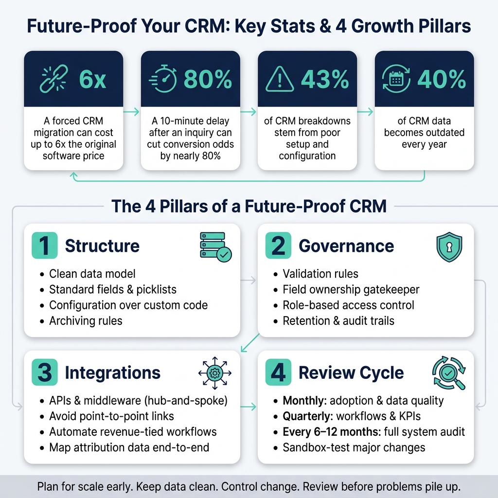 Future-Proof CRM: Key Stats & 4 Pillars for Long-Term Growth
