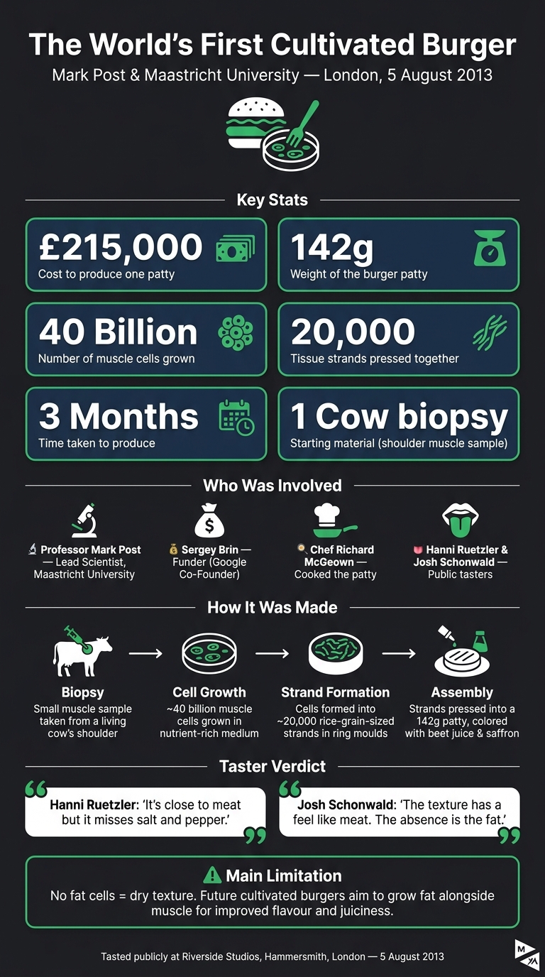 World's First Cultivated Burger: Key Facts & Figures (2013)