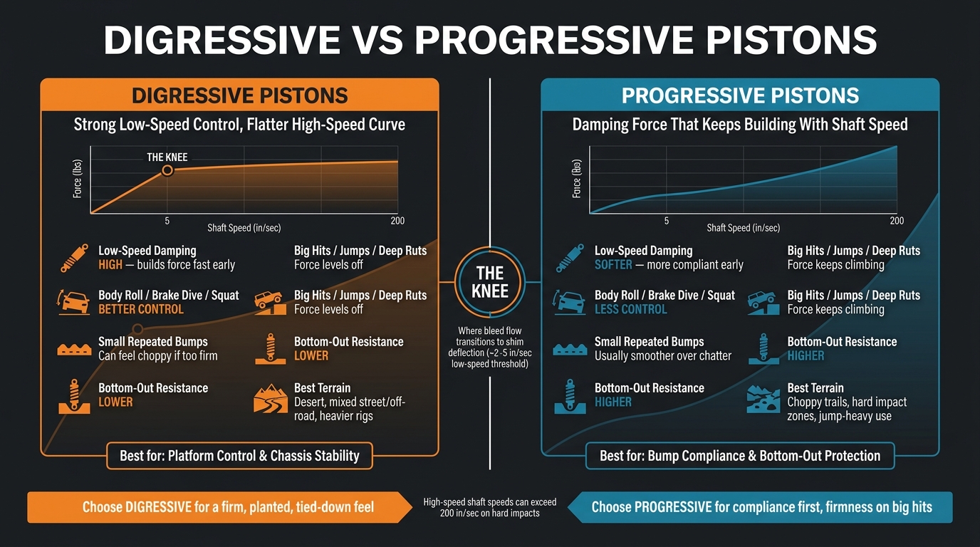Digressive vs Progressive Pistons: Off-Road Shock Comparison