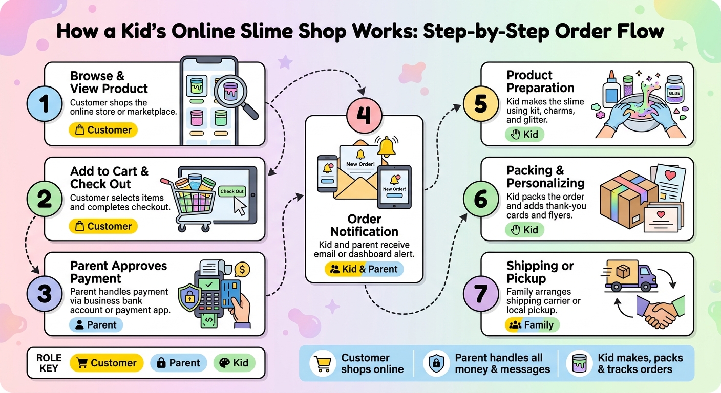 How a Kid's Online Slime Shop Works: Step-by-Step Order Flow