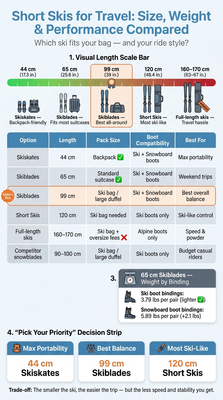 Short Skis for Travel: Size, Weight & Performance Compared