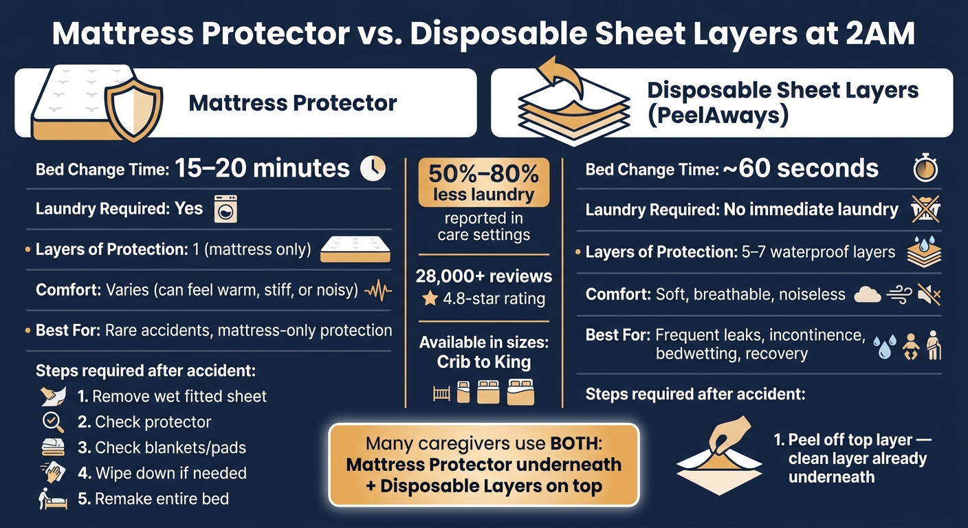 Mattress Protector vs. Disposable Sheet Layers: 2AM Bed Change Comparison