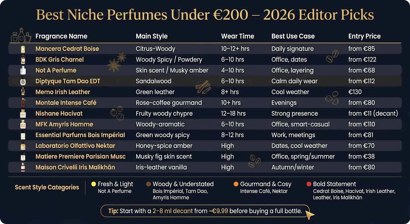Best Niche Perfumes Under €200: Quick Comparison Guide 2026