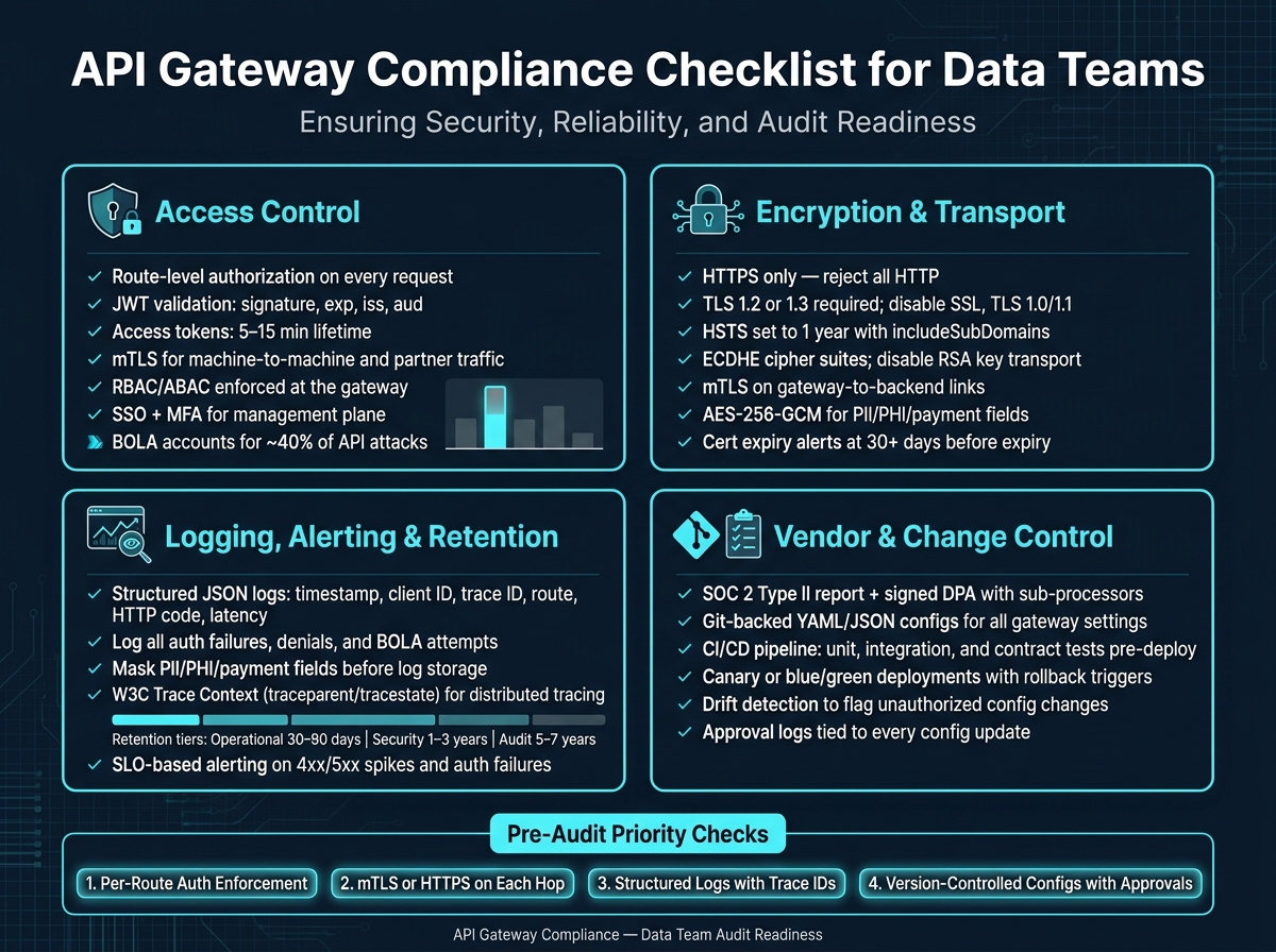 API Gateway Compliance Checklist for Data Teams