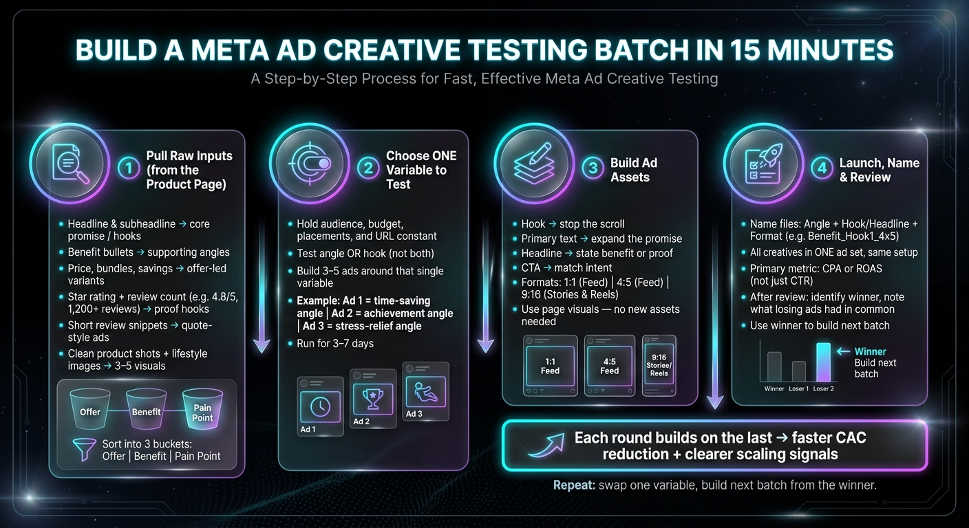 How to Build a Meta Ad Creative Testing Batch in 15 Minutes
