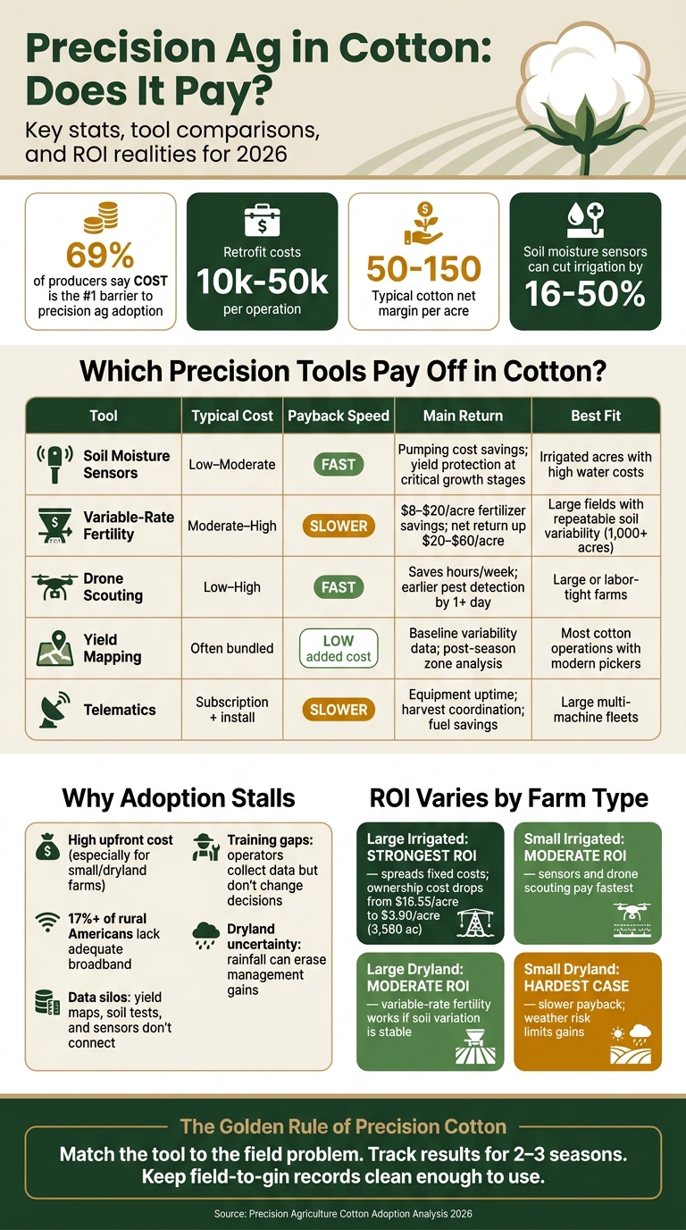 Precision Agriculture Cotton Tools: ROI, Cost & Best Fit (2026)