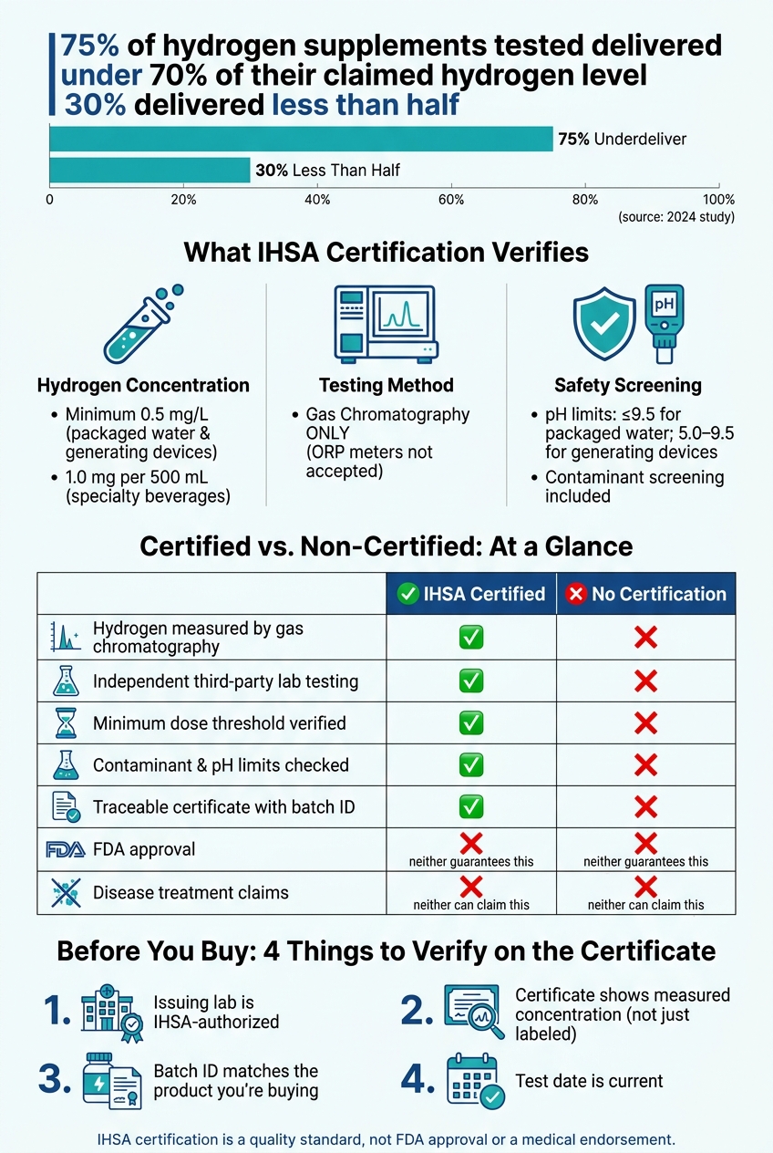 IHSA Certified vs. Non-Certified Hydrogen Supplements: What the Badge Really Tells You