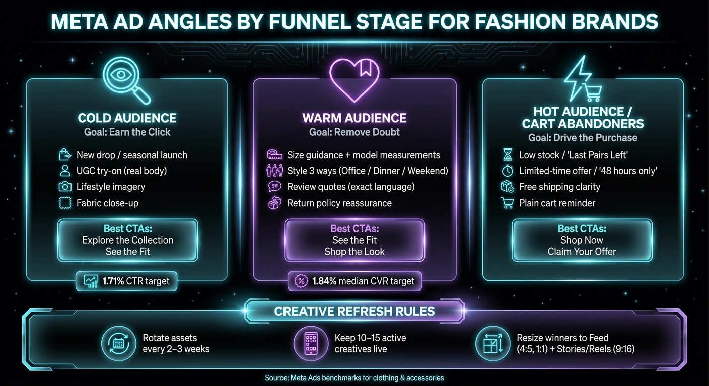 Meta Ad Angles by Funnel Stage for Fashion Brands