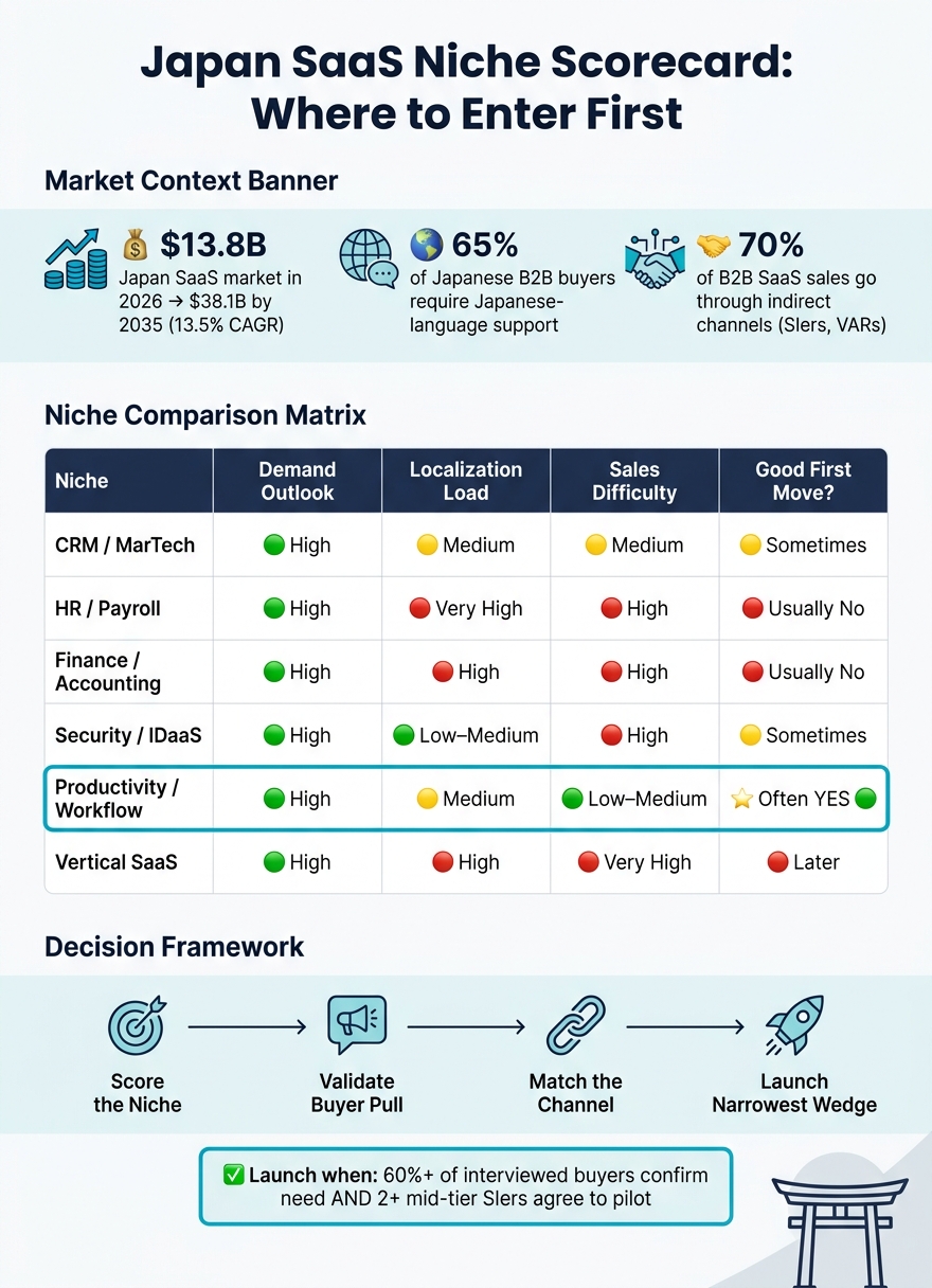 Japan SaaS Niche Comparison: Demand, Localization & Sales Difficulty