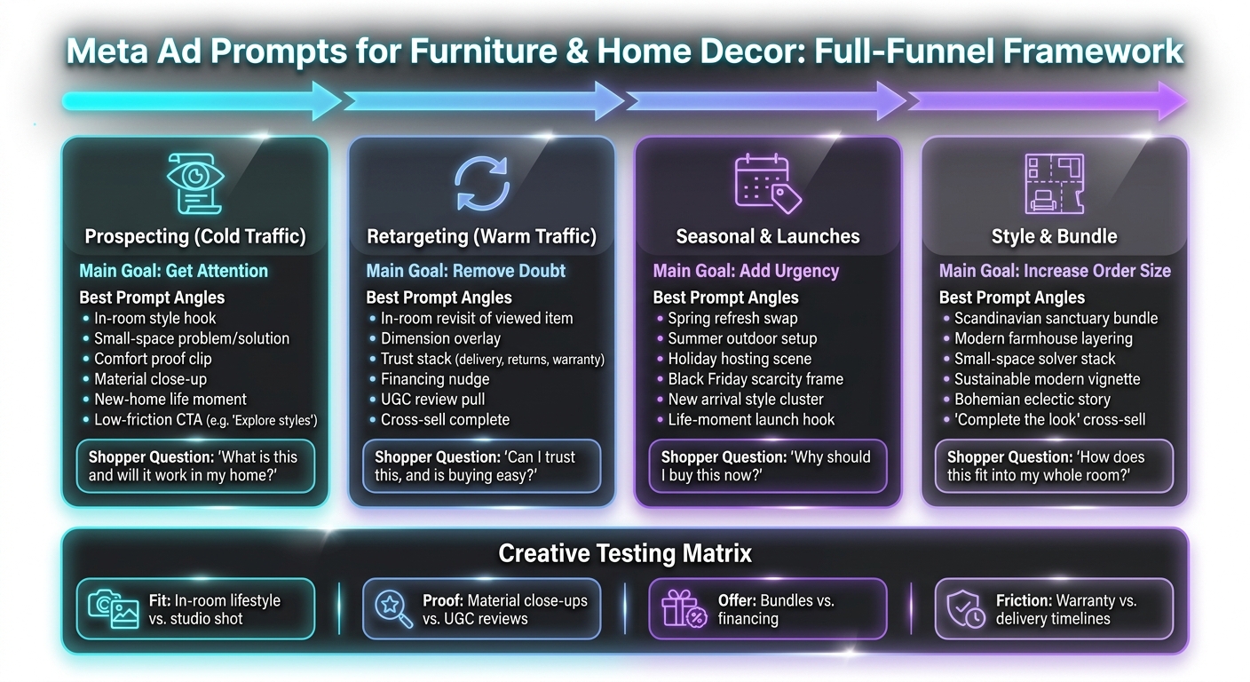 Meta Ad Prompts for Furniture Brands: Full-Funnel Framework