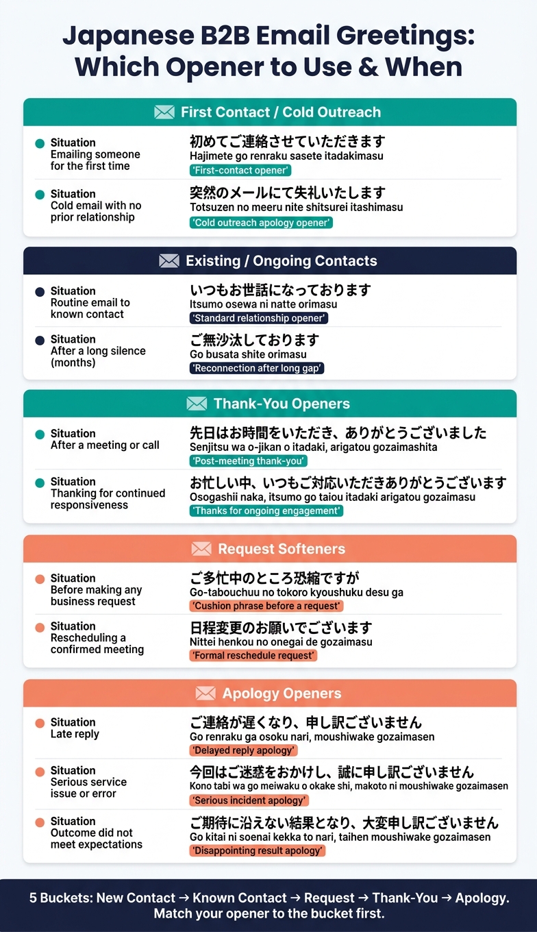 Japanese B2B Email Greetings: Which Opener to Use & When
