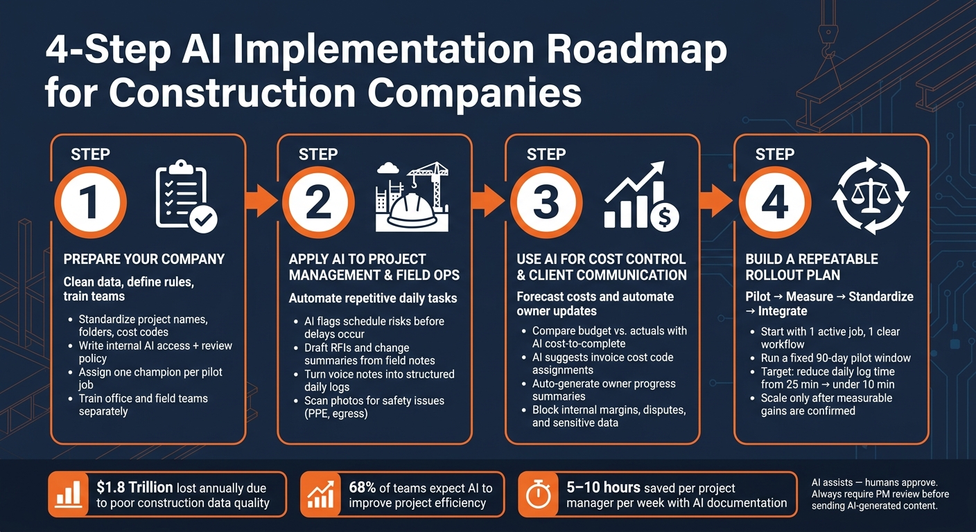 4-Step AI Implementation Roadmap for Construction Companies
