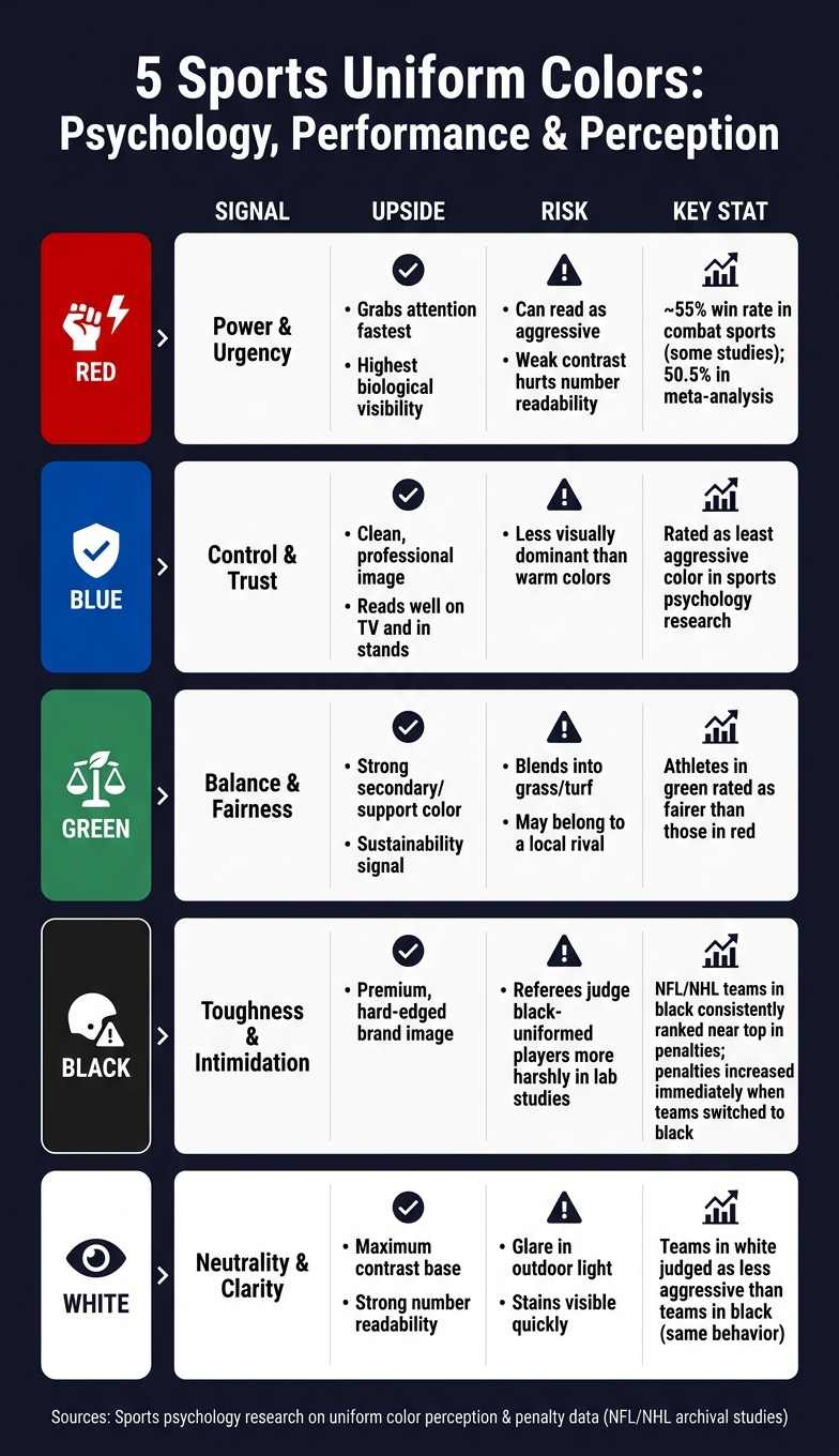 5 Sports Uniform Colors: Psychology, Performance & Perception