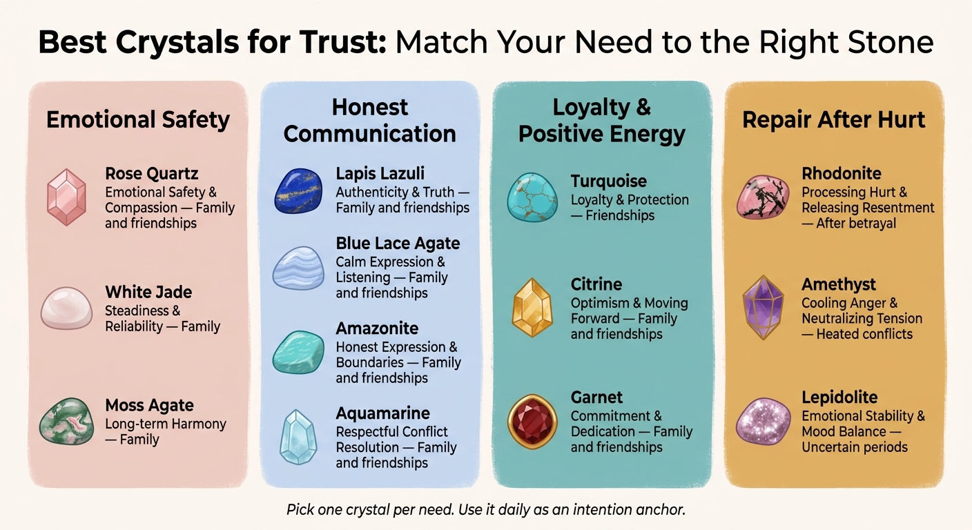 Best Crystals for Trust: Match Your Need to the Right Stone