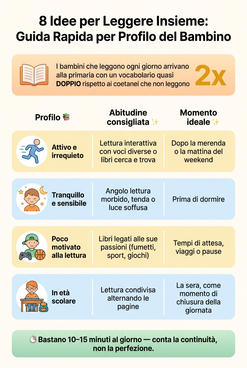 8 Idee per Leggere Insieme: Guida Rapida per Profilo del Bambino