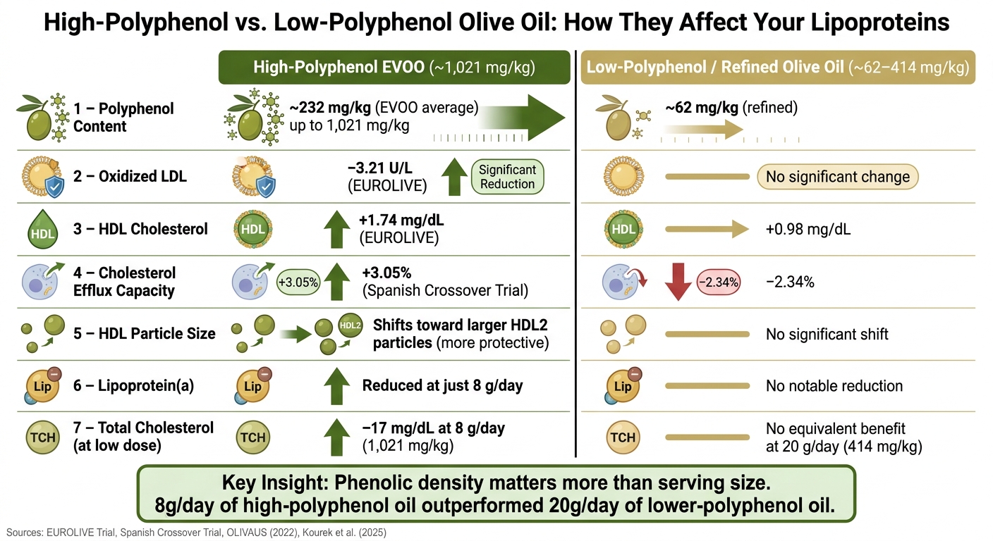 High-Polyphenol vs. Low-Polyphenol Olive Oil: Lipoprotein Effects Compared