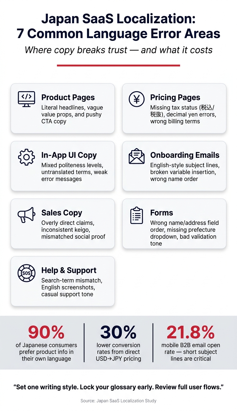 Japan SaaS Localization: 7 Common Language Error Areas