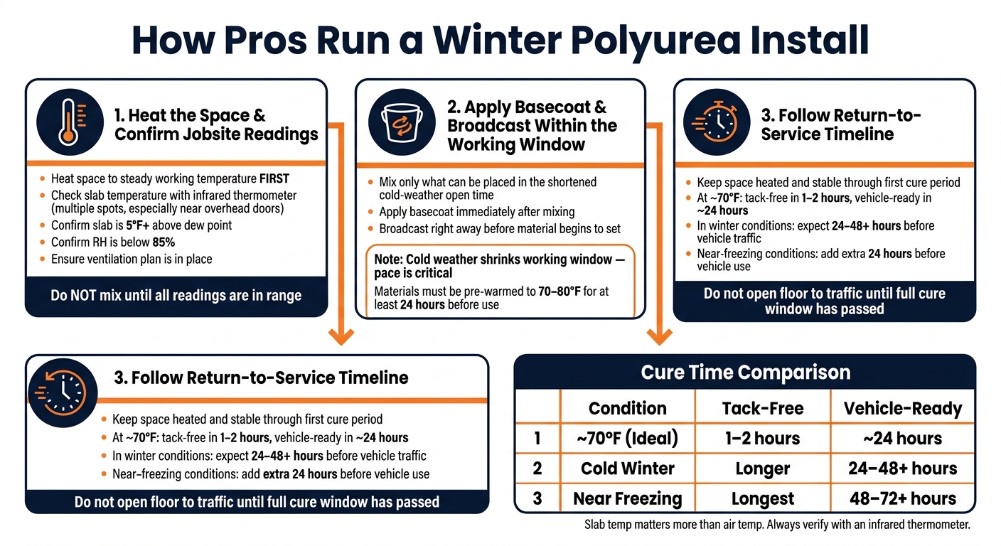 Polyurea Cure Time In Cold Weather: Guide 1 Winter Polyurea Install: Step-By-Step Process & Cure Timeline