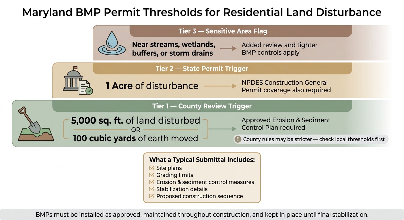 Maryland Erosion & Sediment Control: Key Permit Thresholds at a Glance