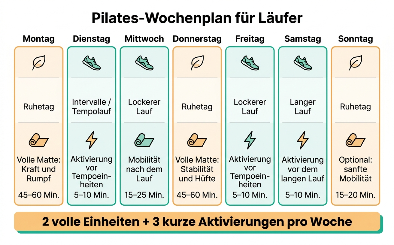 Pilates-Wochenplan für Läufer: Einheiten & Dauer im Überblick