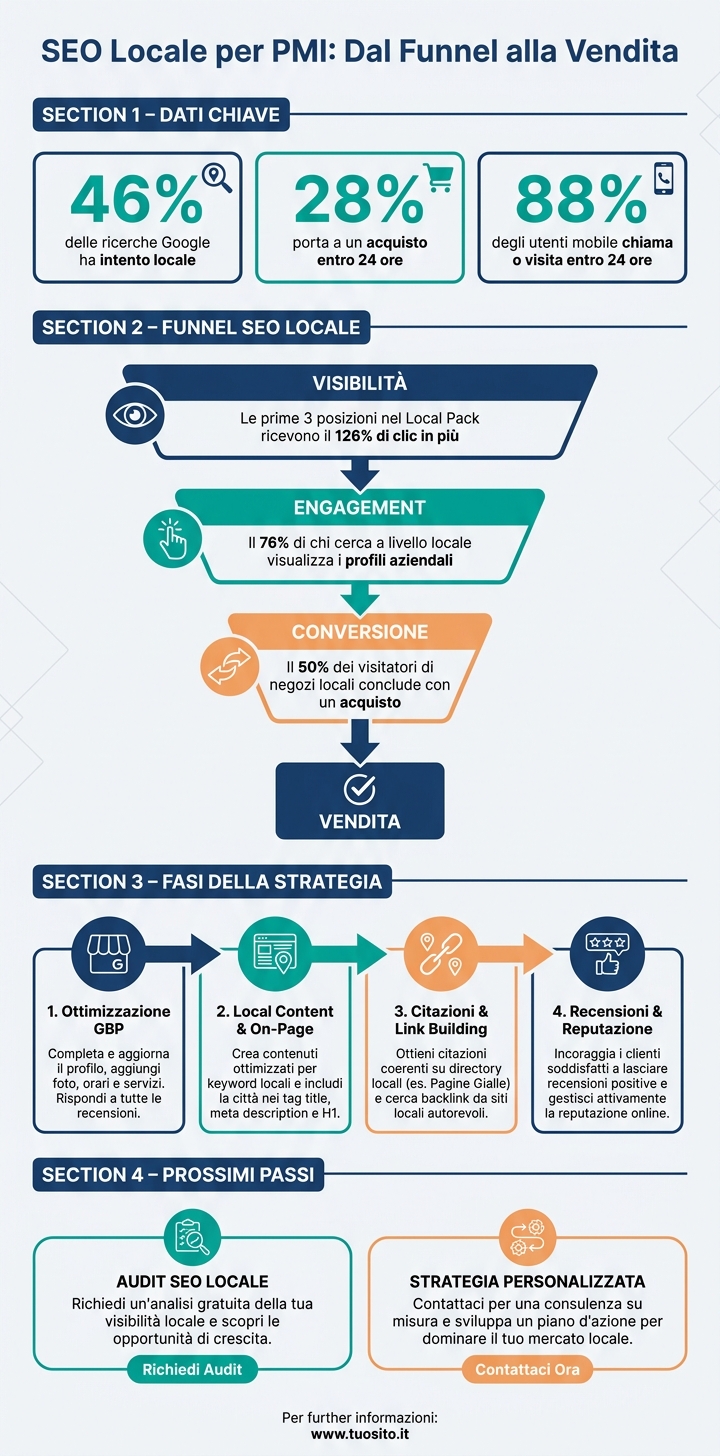 Studio: l'impatto delle metriche seo locali sul traffico 1 Seo locale per pmi: metriche chiave dal funnel alla vendita