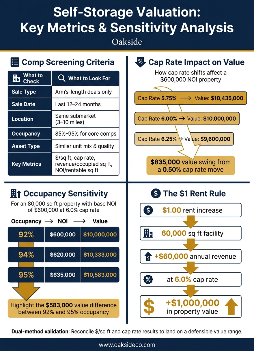 Self-Storage Valuation: Key Metrics & Sensitivity Analysis