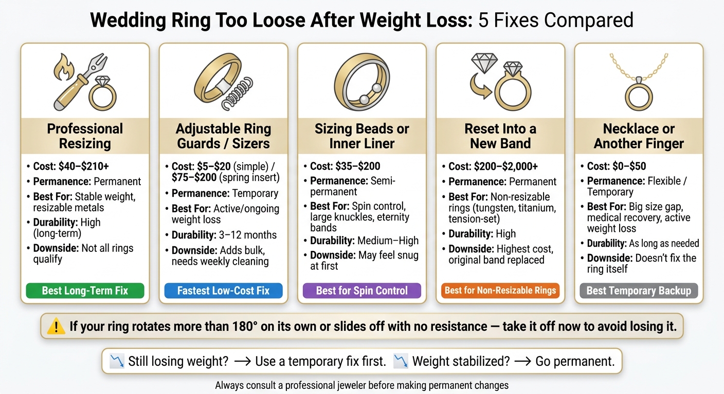Wedding Ring Too Loose After Weight Loss: 5 Fixes Compared
