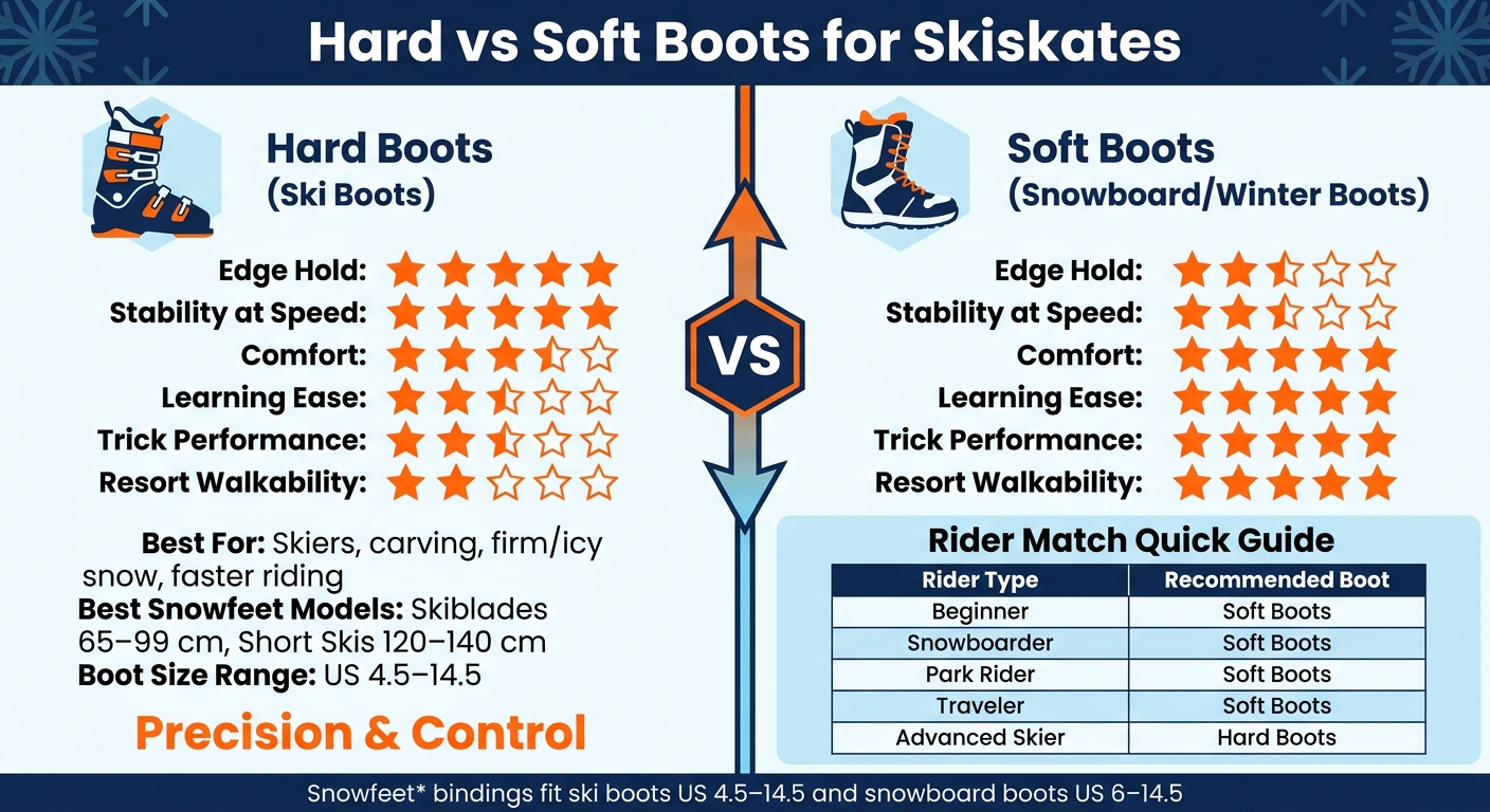 Hard vs Soft Boots for Skiskates: Side-by-Side Comparison
