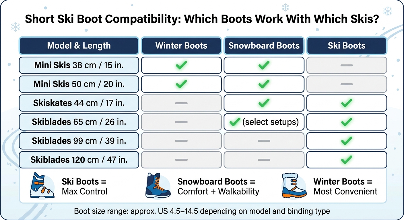 Short Ski Boot Compatibility Chart: Which Boots Work With Which Skis?