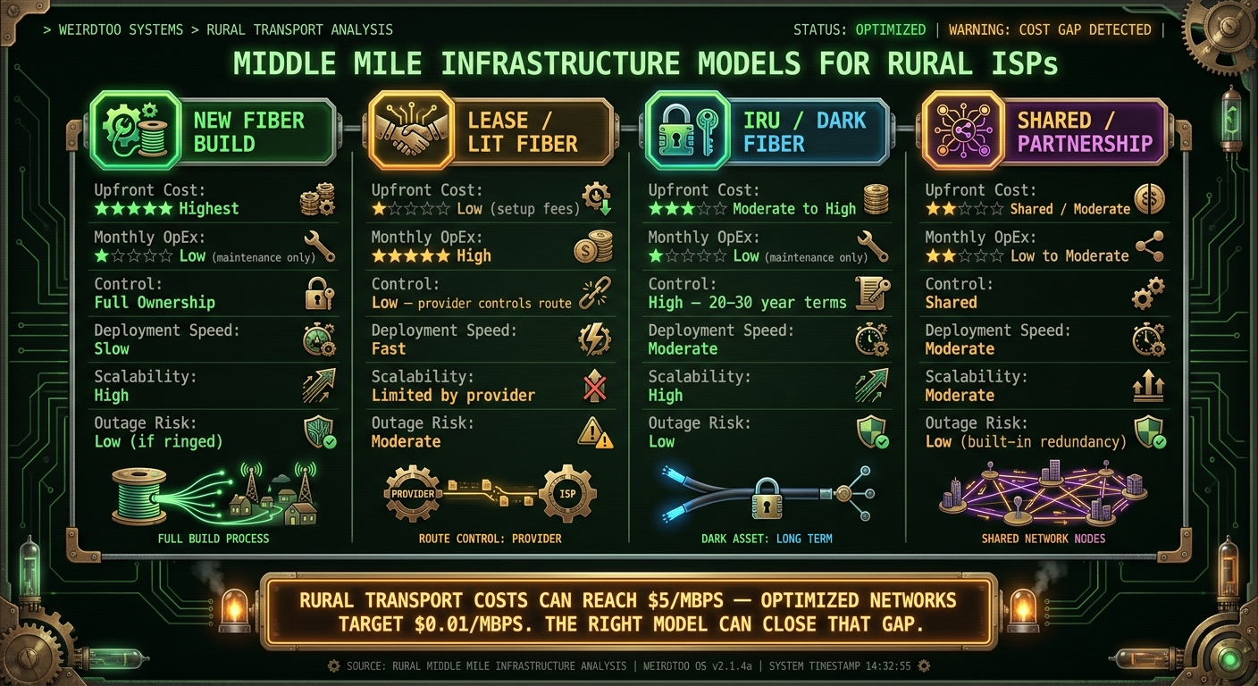 Rural ISP Middle Mile: Build vs. Lease vs. IRU vs. Shared Infrastructure