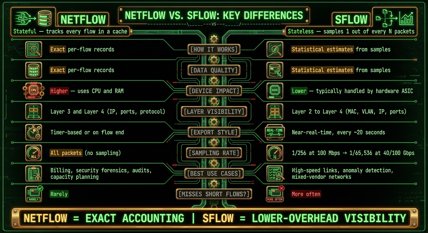 NetFlow vs. sFlow: Side-by-Side Comparison